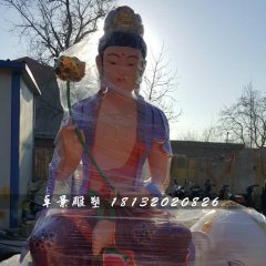 彩绘普贤菩萨雕塑，玻璃钢佛像雕塑