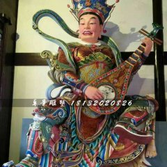 彩绘四大天王雕塑，玻璃钢神仙雕塑
