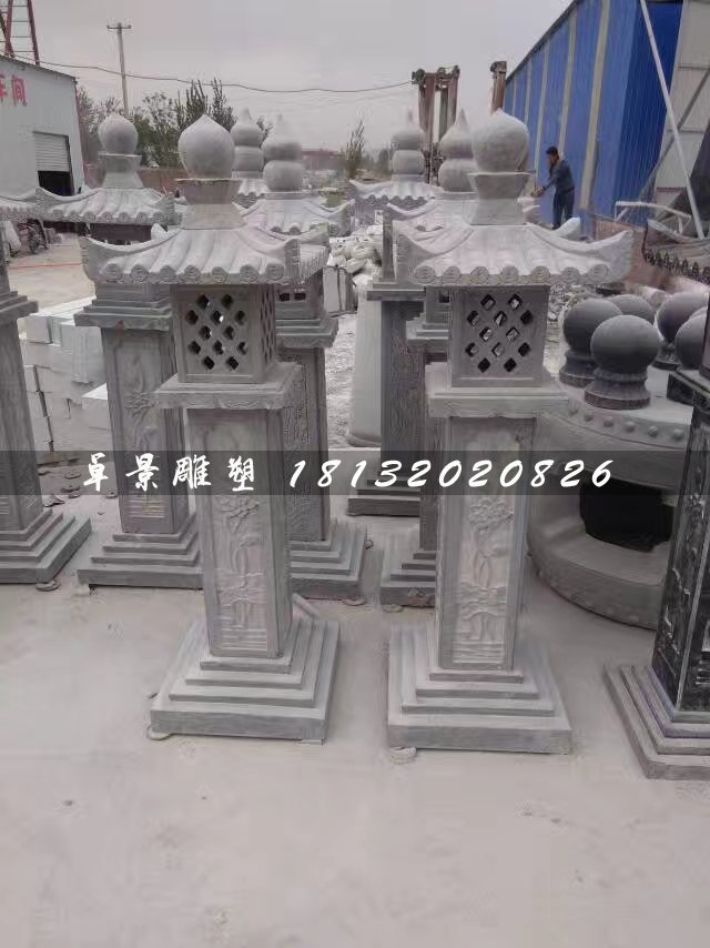 仿古石灯，青石灯雕塑 (3)