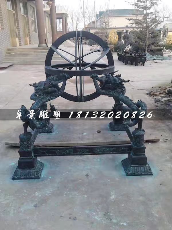 浑天仪铜雕，青铜浑天仪