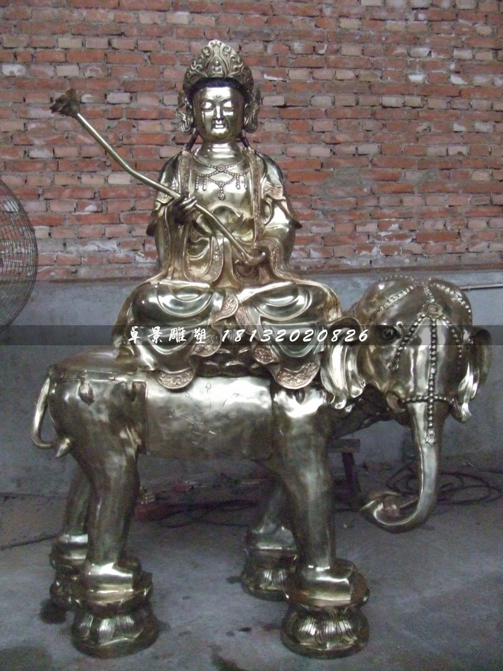 普贤菩萨铜雕，寺庙铜佛像