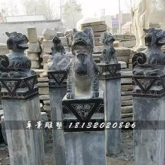 青石拴马柱，仿古拴马桩雕塑