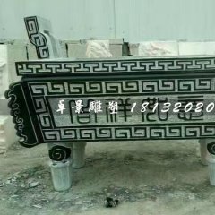 青石香炉，方形香炉石雕