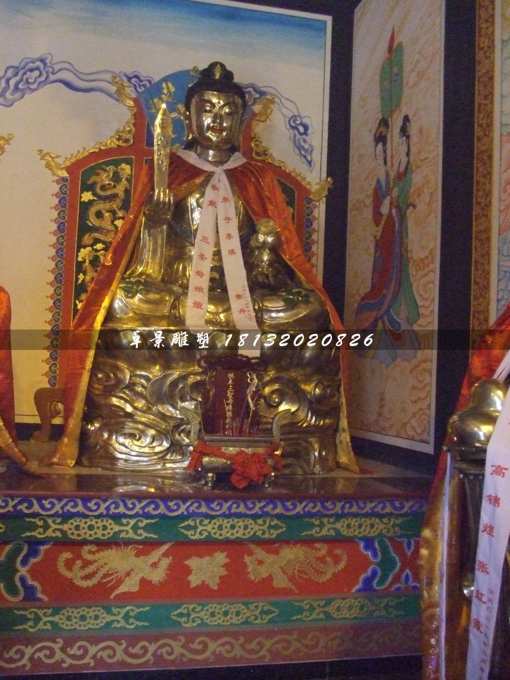 三圣母铜雕，寺庙铜神仙