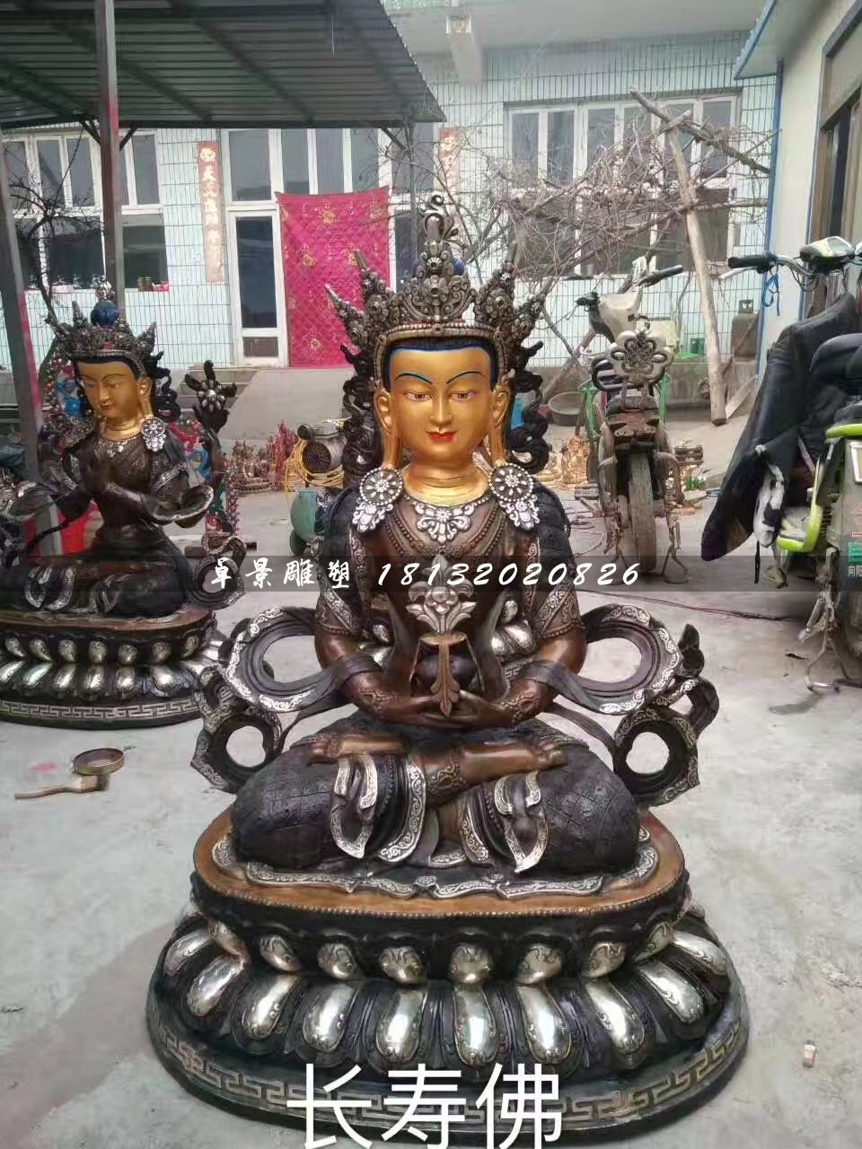 长寿佛铜雕，寺庙铜佛像