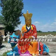 玻璃钢地藏王雕塑，彩绘佛像雕塑