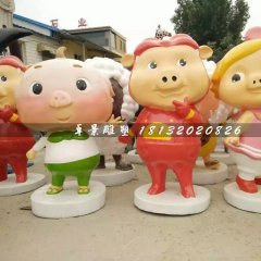 玻璃钢卡通动物，猪猪侠雕塑