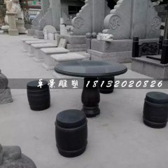 大理石桌椅，圆桌圆凳