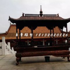 大型香炉铜雕，方形香炉铜雕