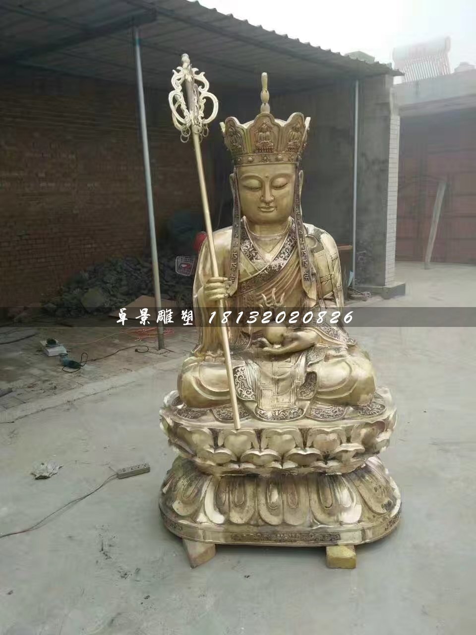 地藏菩萨雕塑，寺庙铜佛像