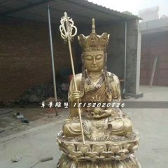 地藏菩萨雕塑，寺庙铜佛像