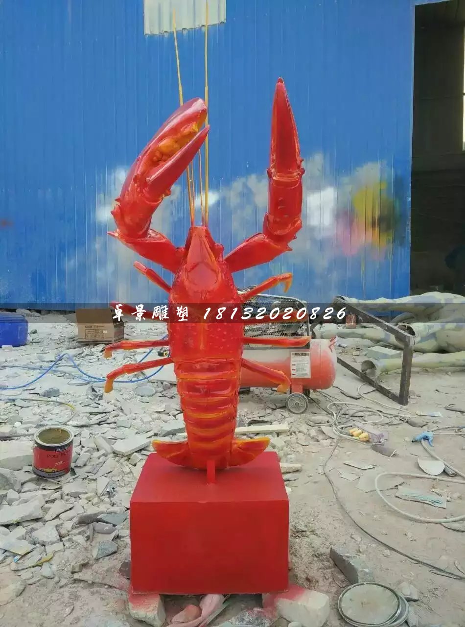玻璃钢龙虾雕塑，玻璃钢动物雕塑 (3)