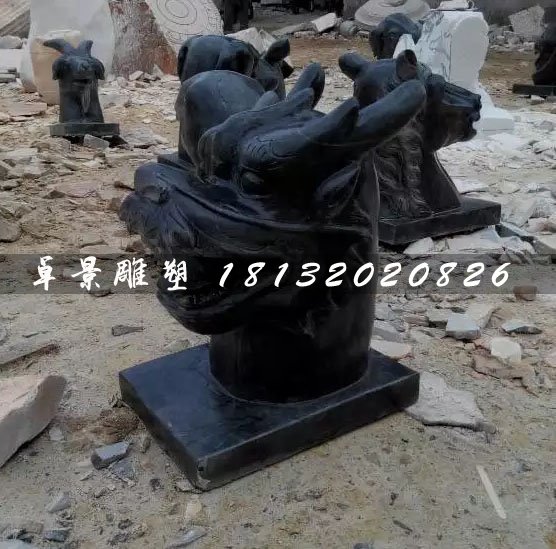 十二生肖兽首石雕，公园动物石雕 (2)