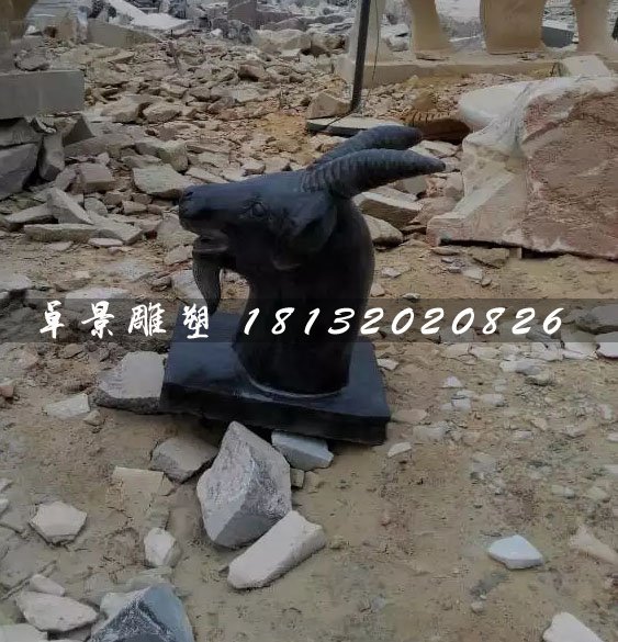 十二生肖兽首石雕，公园动物石雕 (6)