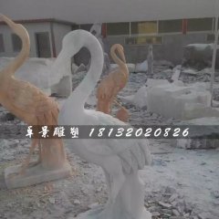 石雕仙鹤，大理石动物雕塑