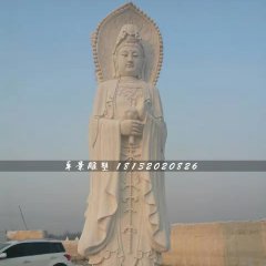 汉白玉三面观音石雕，大型石雕佛像