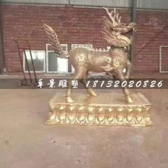 铜麒麟，广场神兽铜雕