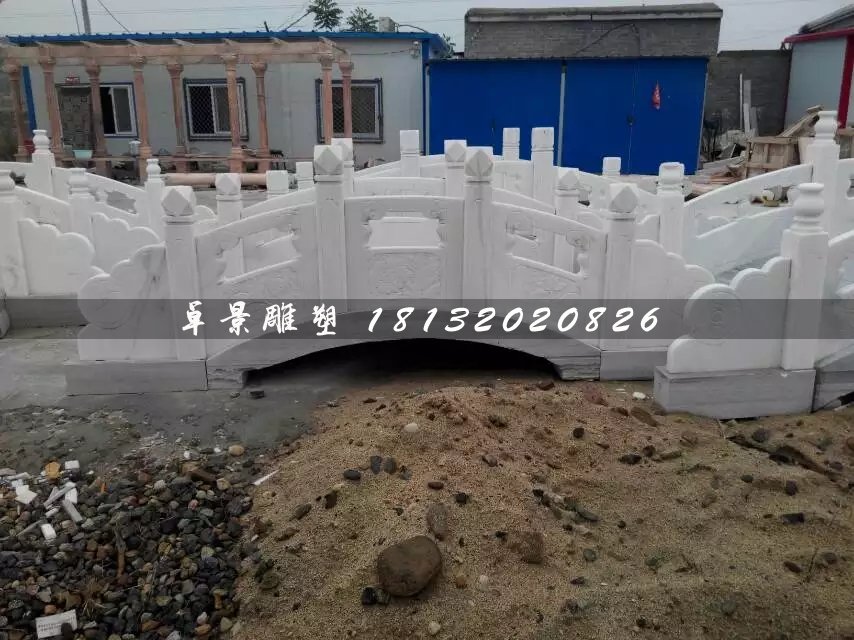 小桥石雕，公园汉白玉石拱桥