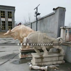 石雕牛，大理石开荒牛雕塑