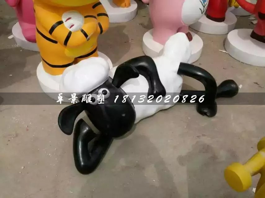 小羊肖恩雕塑，卡通动物雕塑
