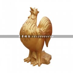 金鸡铜雕，公园动物铜雕