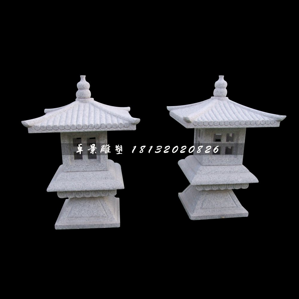 仿古宫灯石雕，公园小型石灯 (1)