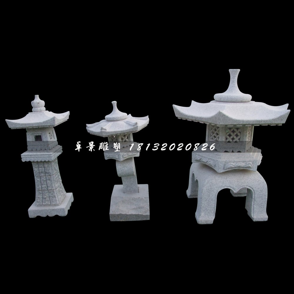 仿古宫灯石雕，公园小型石灯 (3)