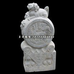 狮子抱鼓石，大理石门墩
