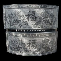 青石水缸雕塑，仿古石雕