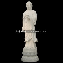 释迦牟尼佛石雕，汉白玉佛像