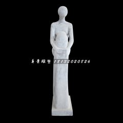 沉思的少女石雕，公园抽象人物石雕