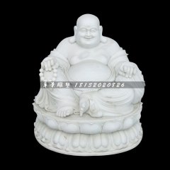 大肚弥勒佛，汉白玉佛像
