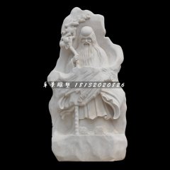 寿星石雕，汉白玉寿星浮雕