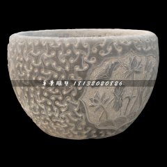 水缸石雕，青石水盆