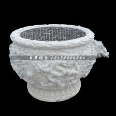 水缸石雕，圆形水缸石雕