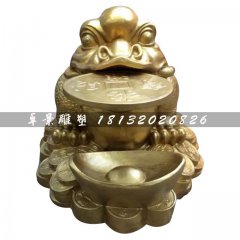 铜雕金蟾，铸铜金蟾
