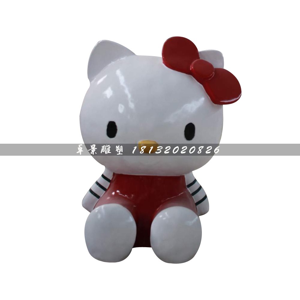 hellokitty猫雕塑，玻璃钢卡通猫 (2)