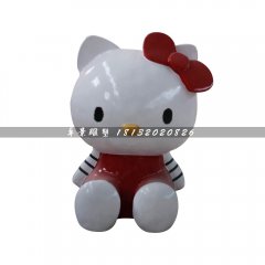 hellokitty猫雕塑，玻璃钢卡通猫