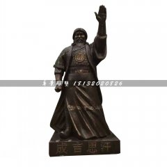 成吉思汗铜雕，广场古人雕塑