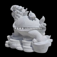 龙龟石雕，汉白玉神兽雕塑