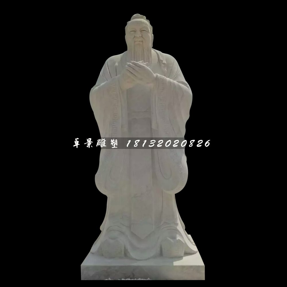 广场名人石雕，校园孔子雕塑