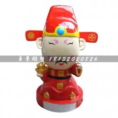 玻璃钢卡通雕塑，卡通小财神