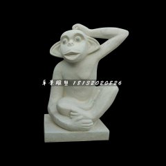 石雕小猴子，公园动物石雕