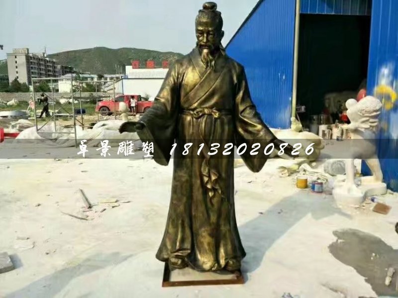 孔融让梨雕塑，玻璃钢仿铜人物 (3)
