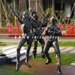 乐队人物雕塑，玻璃钢景观雕塑