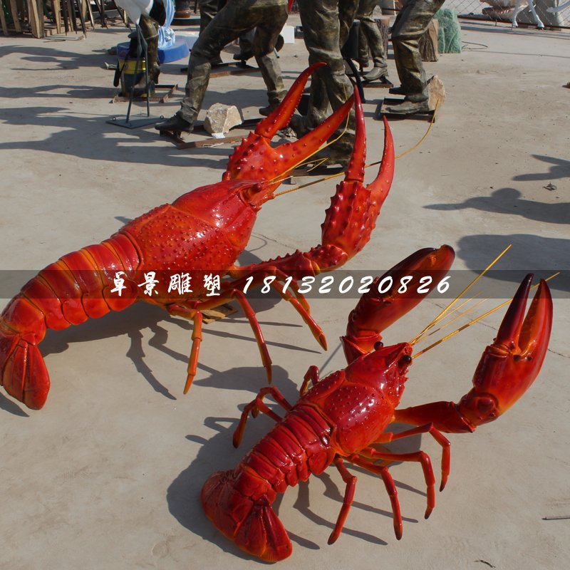龙虾雕塑，玻璃钢仿真海鲜 (5)