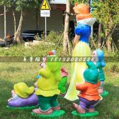 白雪公主与小矮人，玻璃钢卡通人物