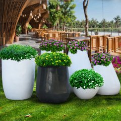 玻璃钢花盆，公园景观雕塑