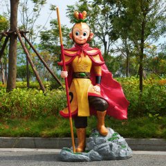 玻璃钢齐天大圣雕塑，卡通孙悟空