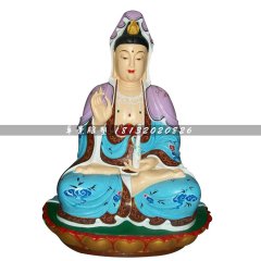 玻璃钢手拿净瓶观音雕塑，玻璃钢坐式观音雕塑